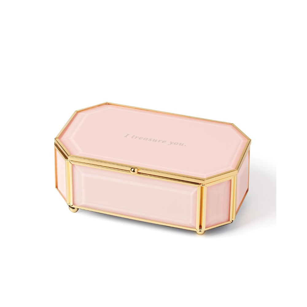 Lenox Kate Spade "I Treasure You" Pink Jewelry Box Pink, PINK GLASS,CRYSTAL 897381