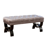 Christopher Knight Home® - Noble House - Hilton Contemporary Button-Tufted Velvet Ottoman Bench, Dark Gray