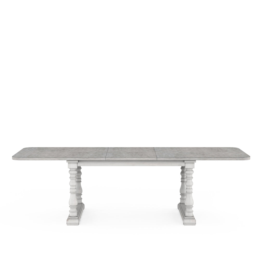 A.R.T. Furniture Somerton Rectangular Dining Table With 18-inch Leaf, Traditional Two-tone Finish, Seats 8 Comfortably Grey, White Parawood Solids,Elm Veneer 303220-2840