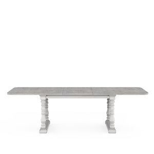 A.R.T. Furniture Somerton Rectangular Dining Table With 18-inch Leaf, Traditional Two-tone Finish, Seats 8 Comfortably Grey, White Parawood Solids,Elm Veneer 303220-2840