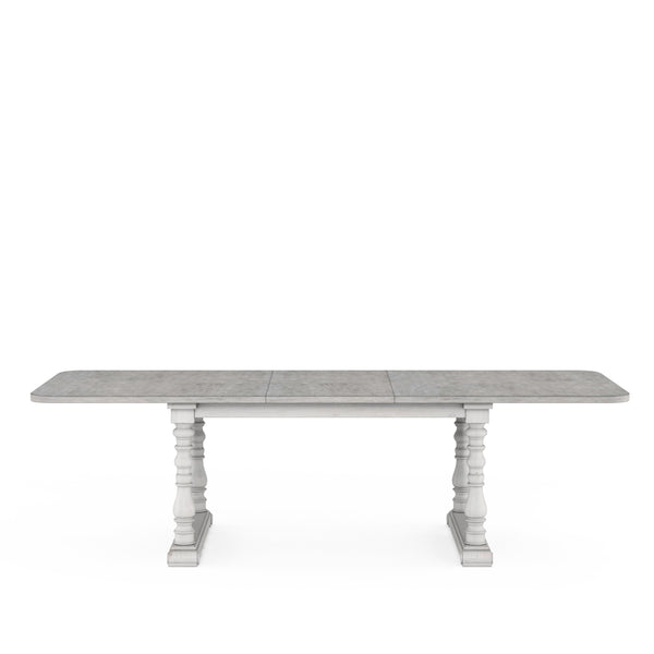 A.R.T. Furniture Somerton Rectangular Dining Table With 18-inch Leaf, Traditional Two-tone Finish, Seats 8 Comfortably Grey, White Parawood Solids,Elm Veneer 303220-2840