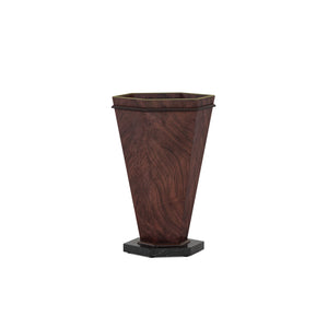 A.R.T. Furniture Revival Spot Table - Traditional Charm With Charcoal Marble Top & Aged Brass Trim For Elegant Spaces Brown Rubberwood Solids,Quarter Mahogany Veneer,Resin,Metal,Stone 328309-1730