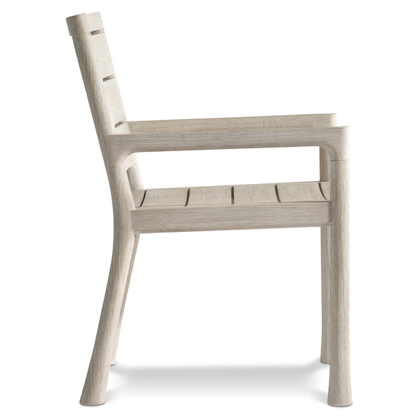 Bernhardt Bernhardt Marco Outdoor Arm Chair In Carbonized Teak Sea Oat Finish — Durable Ergonomic Slatted Design X06556