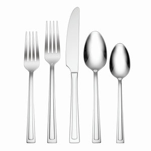 Lenox Hampton Forge Farmington 20 Piece Flatware Set Metallic, STAINLESS METAL 894315