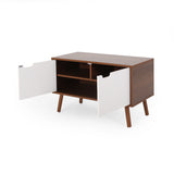 Christopher Knight Home® - Noble House - Pickfair Mid-Century Modern 2 Door Cabinet, Walnut And White