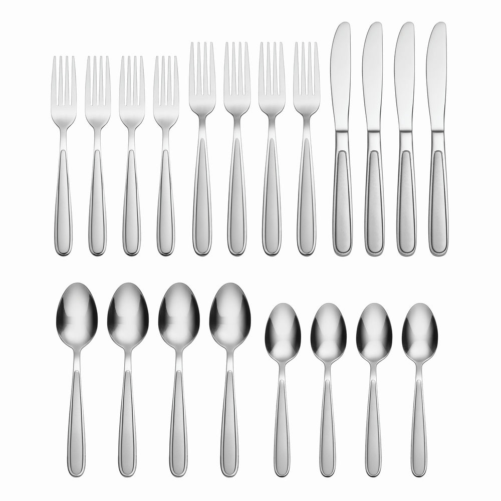 Lenox Oneida Jordan 20 Piece Everyday Flatware Set, Service for 4 Metallic, STAINLESS METAL H001020AL20