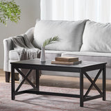 Christopher Knight Home® - Noble House - Nester Indoor Farmhouse Black Finished Acacia Wood Coffee Table