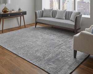 Feizy Rugs Eas6989f Eastfield Artisanal Hand-woven Viscose And Wool Abstract Rug - Modern Style For Any Space Gray Viscose,Wool Eas6989fdgy000e10