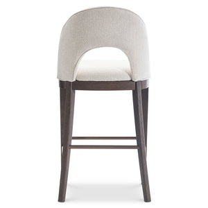 Bernhardt Bernhardt Raff Upholstered Barstool Sculpted Shelter Back Solid Wood Base Kitchen Island L25590