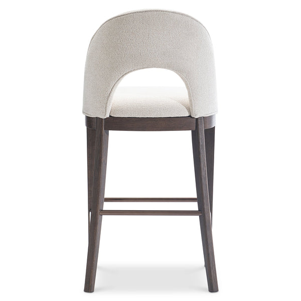 Bernhardt Bernhardt Raff Upholstered Barstool Sculpted Shelter Back Solid Wood Base Kitchen Island L25590
