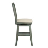 Homelegance By Top-Line Juliette Slat Back Counter Height Wood Swivel Chair Green Rubberwood
