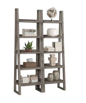 Parker House Tempe - Grey Stone Pair Of Etagere Bookcases Grey Stone Solid Pine Plank / Pine Solids / Birch Veneers TEM#250P-GST