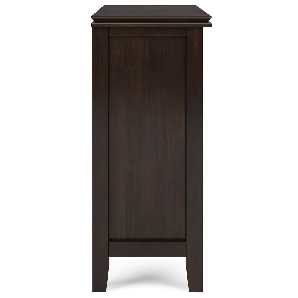 English Elm Artisan Low Storage Cabinet - Handcrafted Tobacco Brown Wood With Glass Doors For Versatile Style B136P158398