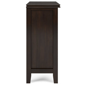 English Elm Artisan Low Storage Cabinet - Handcrafted Tobacco Brown Wood With Glass Doors For Versatile Style B136P158398