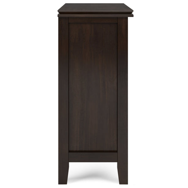 English Elm Artisan Low Storage Cabinet - Handcrafted Tobacco Brown Wood With Glass Doors For Versatile Style B136P158398