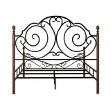 Homelegance By Top-Line Henri Graceful Scroll Bronze Iron Bed Cherry Iron