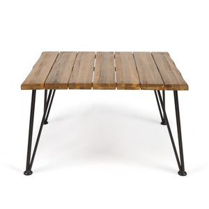 English Elm Christopher Knight Home® - ZION Teak Industrial Wood & Metal Coffee Table - Outdoor-Treated Acacia Top on Iron Frame, Sturdy Finish 62981.00
