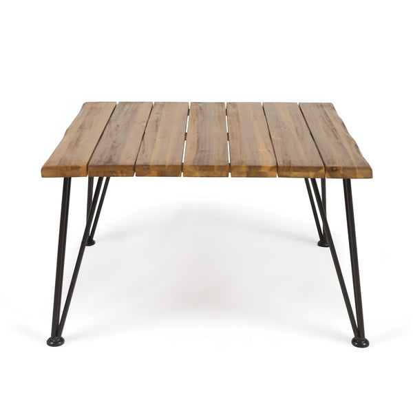 English Elm Christopher Knight Home® - ZION Teak Industrial Wood & Metal Coffee Table - Outdoor-Treated Acacia Top on Iron Frame, Sturdy Finish 62981.00