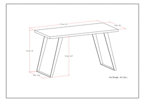 English Elm Lowry Flat Top Desk - Handcrafted Rustic Acacia Wood With Metal Legs For Home Office & More B136P158885
