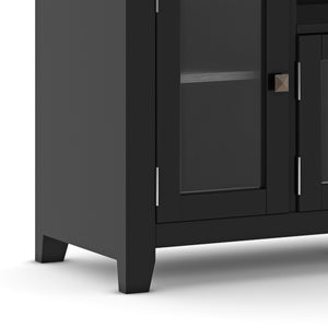 English Elm Cosmopolitan 72" Wide Black Media Stand - Sleek Solid Wood Tv Storage With Modern Design & Organization B136P158551