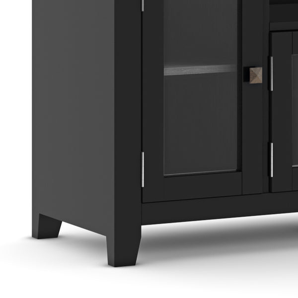 English Elm Cosmopolitan 72" Wide Black Media Stand - Sleek Solid Wood Tv Storage With Modern Design & Organization B136P158551