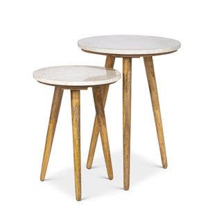 Park Hill Marble and Wood Accent Tables - Set of 2 EFT95569