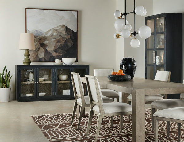 Hooker Furniture Linville Upholstered Dining Chair With Performance Fabric, Welt Trim & Smoked Wood Frame For Comfort Gray 6150-75510-85