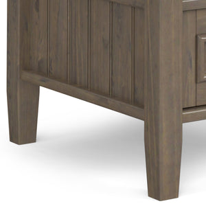English Elm Lev Smoky Brown End Table with Drawer & Open Shelf, Handcrafted Solid Wood, Transitional Style B136P158823