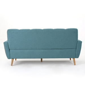 English Elm Christopher Knight Home® - Sunnydale Mid-Century 71.3" Flared Arm Sofa in Blue Fabric with Tufted Button Back & Rubberwood Legs 60849.00BLU