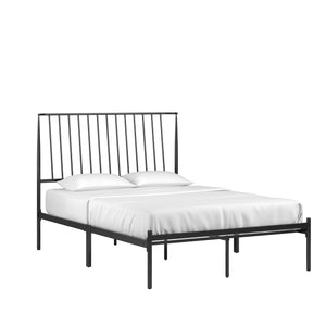 Homelegance By Top-Line Dante Metal Platform Bed with Curved Metal Headboard Black Metal