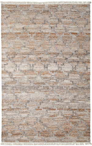 Feizy Rugs Beckett PET Hand Woven Moroccan Rug Tan/Gray/Ivory 5' x 8'