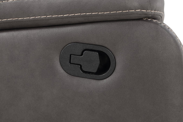 English Elm Steve Silver - Katrine Charcoal PU Manual Sofa with Reclining Ends, Faux Leather, Padded Arms & Headrest Comfort B081P157066