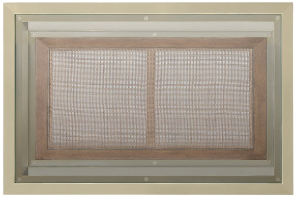 Hooker Furniture Melange Stainless Steel End Table With Tempered Glass, Cane Shelf & Mid‑Century Texture, 30"L X 20"W 628-80561-15