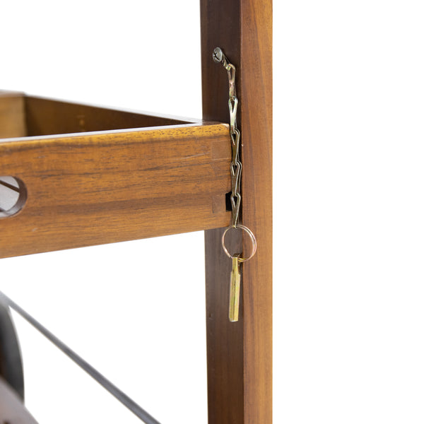 English Elm Christopher Knight Home® - BAR Tillary Outdoor Acacia Wood Drop-Leaf Bar Cart with Wine Rack, Drawers & Aluminum Wheels, Oak 60987.00