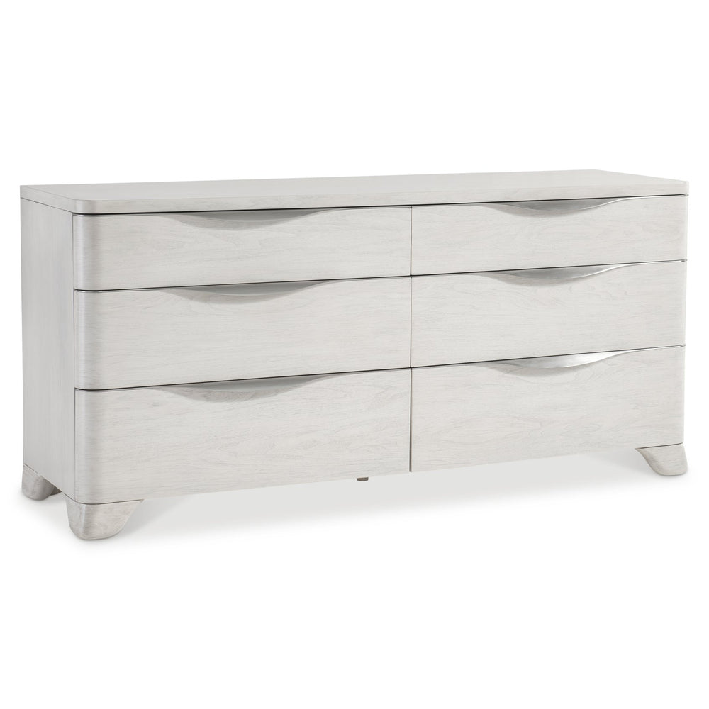 Bernhardt Bernhardt Sereno Six-Drawer Dresser In Lutra Walnut With Soft-Close Drawers, Nickel Pulls, Rustic Modern Appeal 329050