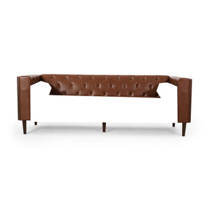 English Elm 3-seater Diamond Tufted Contemporary Sofa Deep Seated Living Room Couch with Pillows Light Brown 70630.00A_70630.00B
