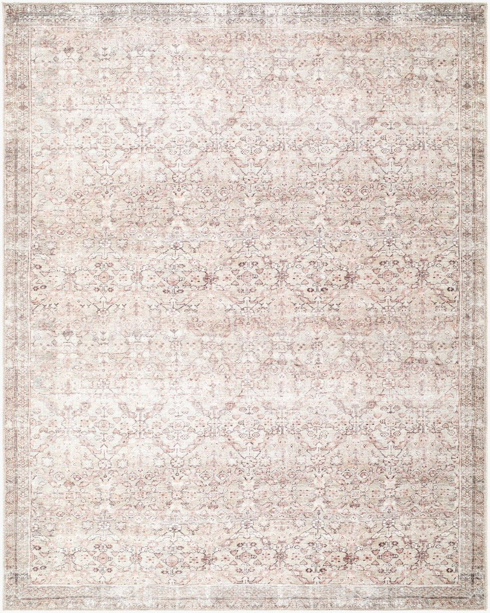 Livabliss Amelia Traditional Chenille Area Rug Machine Woven Plush Low Pile Entryway Accent Blush, Ivory 7'10" x 10' JYAL2300-71010