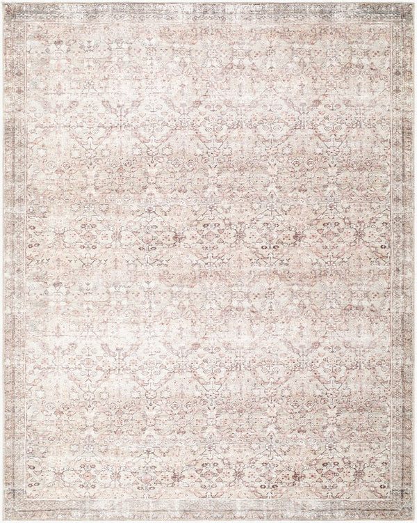 Livabliss Amelia Traditional Chenille Area Rug Machine Woven Plush Low Pile Entryway Accent Blush, Ivory 7'10" x 10' JYAL2300-71010