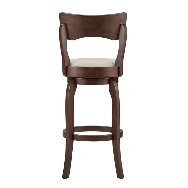 Homelegance By Top-Line Beckham 29-Inch High Back Swivel Bar Stool Beige Rubberwood