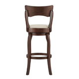 Homelegance By Top-Line Beckham 29-Inch High Back Swivel Bar Stool Beige Rubberwood