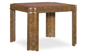 Hooker Furniture Archives Game Table With Leather Playing Surface, Mottled Amber Finish, Brass Accents & Pull-Out Trays 6123-75208-80
