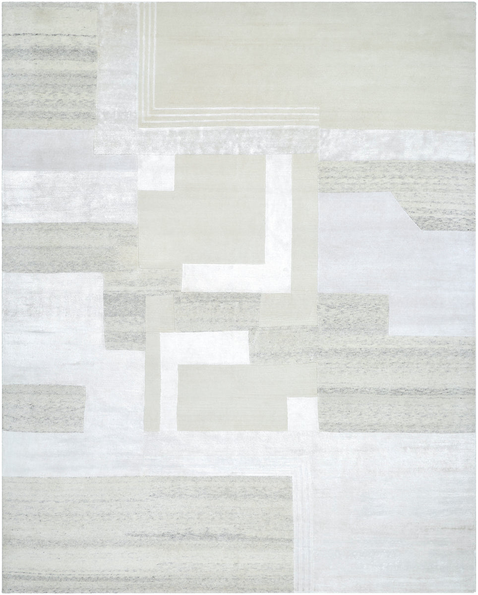 Jaylin JYL-2302 9' x 12' Handmade Rug JYL2302-912  Off-White, Light Silver Surya