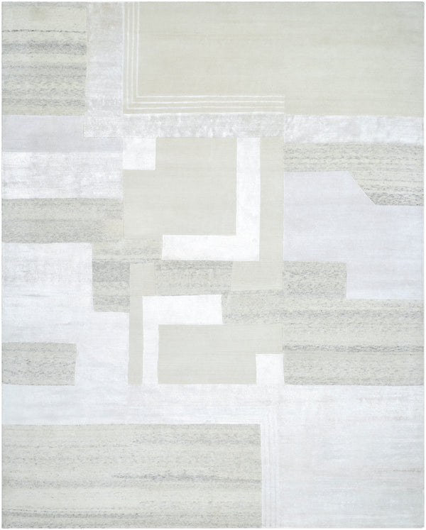 Jaylin JYL-2302 9' x 12' Handmade Rug JYL2302-912  Off-White, Light Silver Surya