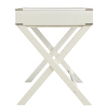 Homelegance By Top-Line Beatrix X-Base Wood Accent Campaign Writing Desk White MDF