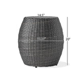 Christopher Knight Home® - Noble House - Canary Outdoor Grey Wicker 14 Inch Side Table