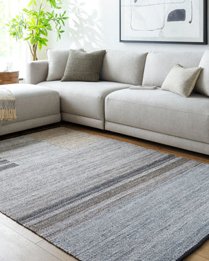 Livabliss Jocelyn Handwoven Recycled Pet Flatweave Rug for Entryways Patios and Compact Spaces Slate Gray, Cha 9' x 12' JYN2301-912