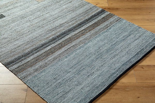 Livabliss Jocelyn Handwoven Recycled Pet Flatweave Rug for Entryways Patios and Compact Spaces Slate Gray, Cha 9' x 12' JYN2301-912