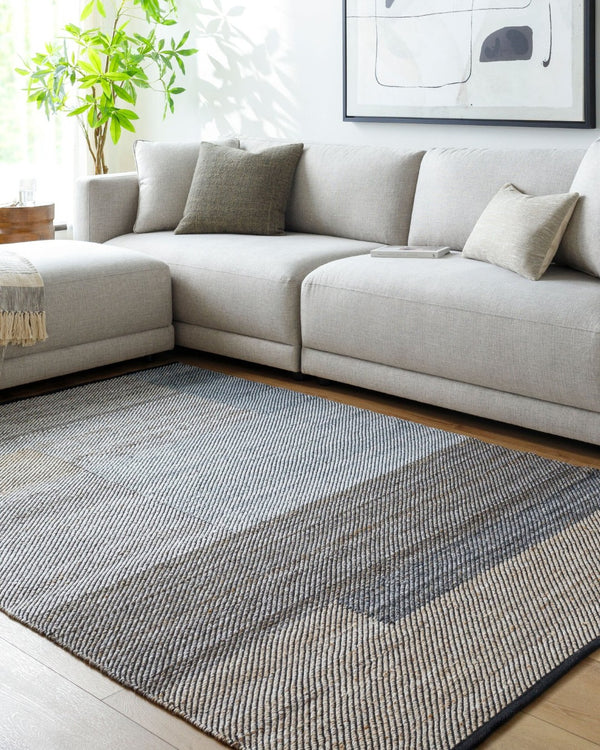 Livabliss Jocelyn Handwoven Flatweave Area Rug Recycled Pet Yarn Indoor Outdoor Living Room Slate Blue, Cha 2'6" x 8' JYN2303-268