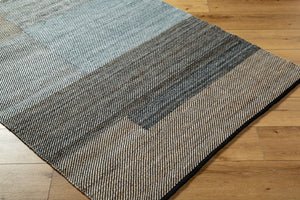 Livabliss Jocelyn Handwoven Flatweave Area Rug Recycled Pet Yarn Indoor Outdoor Living Room Slate Blue, Cha 8' x 10' JYN2303-810