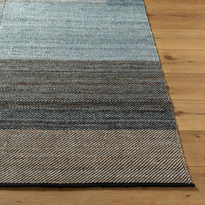 Livabliss Jocelyn Handwoven Flatweave Area Rug Recycled Pet Yarn Indoor Outdoor Living Room Slate Blue, Cha 8' x 10' JYN2303-810